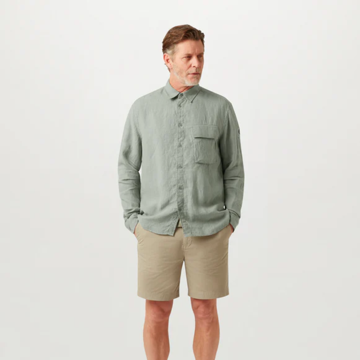 Scale Long Sleeve Linen Shirt 105651