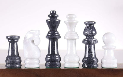 SINGLE REPLACEMENT PIECES: 18" Marble Black and White Chess Set - Parts - Chess-House