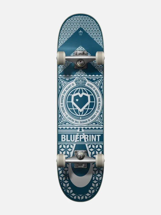 Skate Completo Blueprint Home Heart Azul Navy