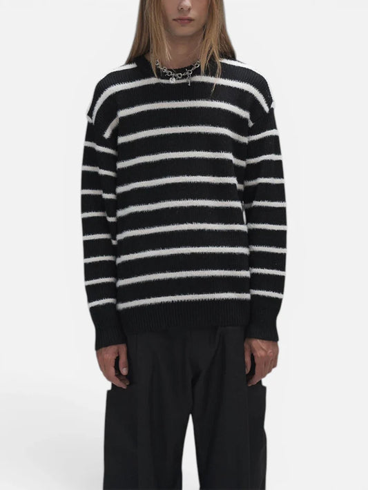 Sweater Luxo Rayas Finas Blanco/Negro