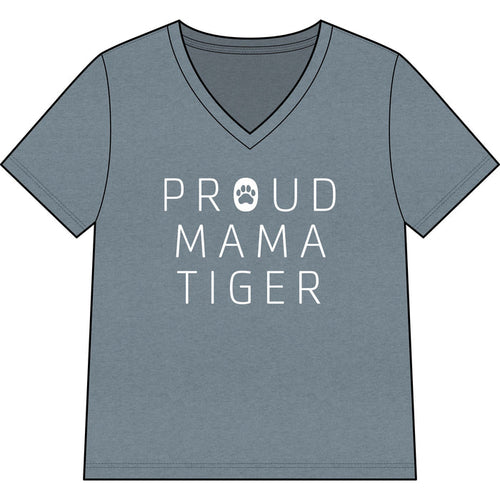 Tiger Academy Proud Mama Women’s Relaxed Heather CVC V-Neck Tee