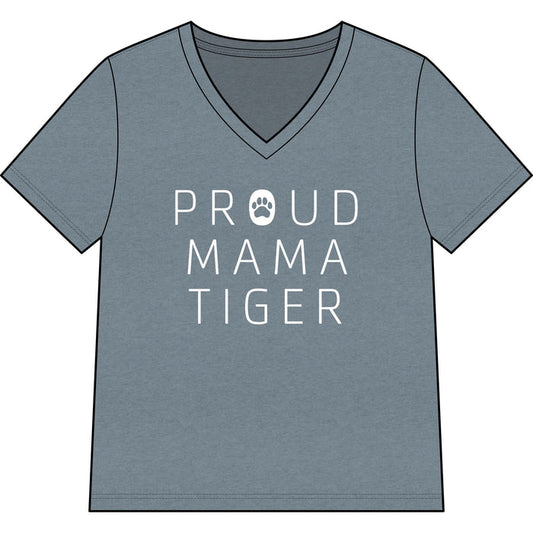 Tiger Academy Proud Mama Women’s Relaxed Heather CVC V-Neck Tee