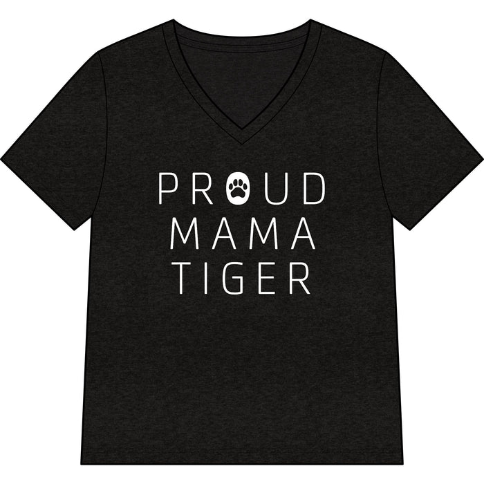 Tiger Academy Proud Mama Women’s Relaxed Heather CVC V-Neck Tee