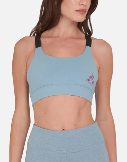 Top Deportivo Mujer Le Coq Sportif Training Mix Top Celeste