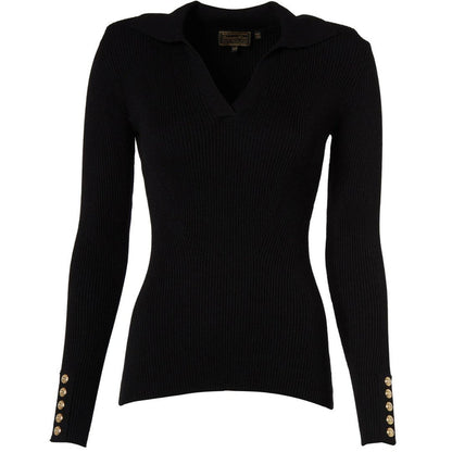 V-Neck Rib Womens Top