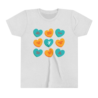 Youth Love the Y - Conversation Hearts Short Sleeve Tee