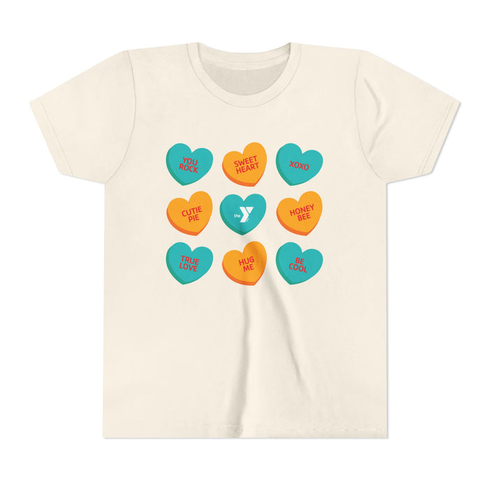 Youth Love the Y - Conversation Hearts Short Sleeve Tee